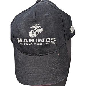 USMC Marines The Few The Proud - Earned Never Given Black Hat Cap Adjustable